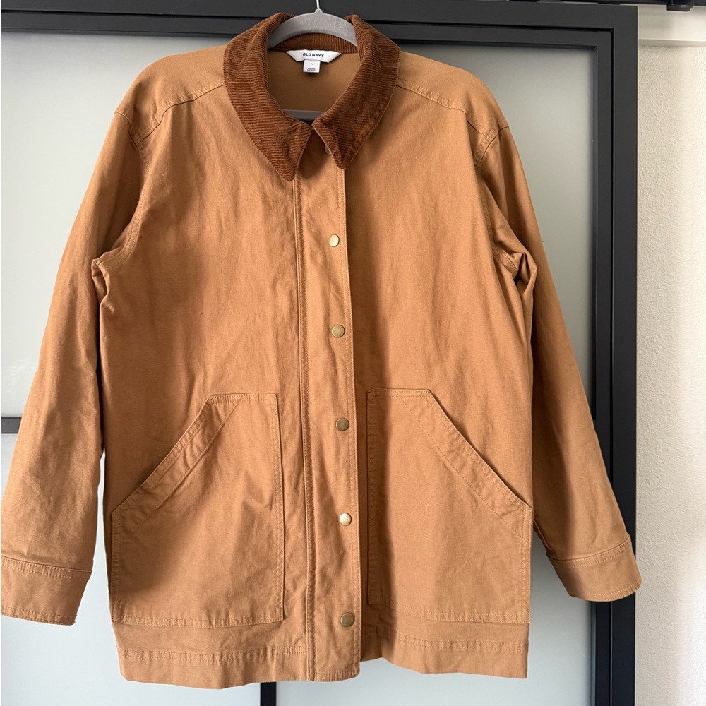 Old Navy Tan Jacket with Brown Collar